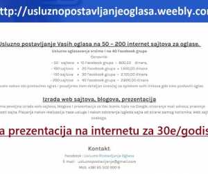 Usluzno postavljanje oglasa na 50-200  sajtova !!!